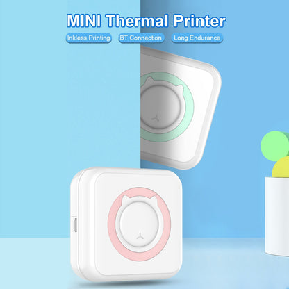 BT Connection Photo Printer Wireless Instant Mini Portable Multi-functional Printer with 11 Paper Rolls for iOS Android Smartphone