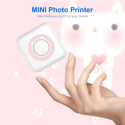 BT Connection Photo Printer Wireless Instant Mini Portable Multi-functional Printer with 11 Paper Rolls for iOS Android Smartphone