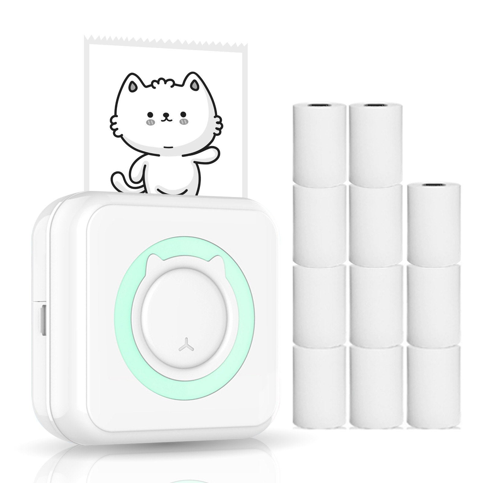 BT Connection Photo Printer Wireless Instant Mini Portable Multi-functional Printer with 11 Paper Rolls for iOS Android Smartphone