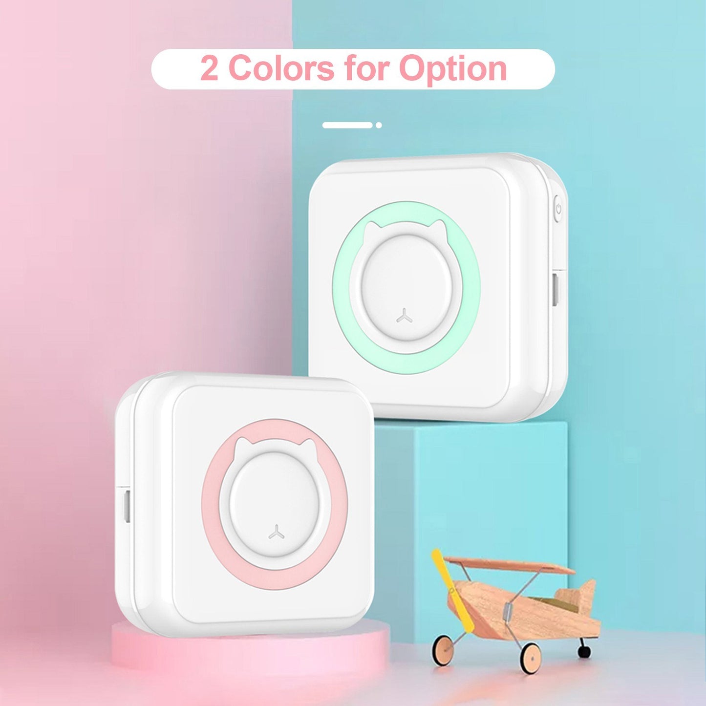 BT Connection Photo Printer Wireless Instant Mini Portable Multi-functional Printer with 11 Paper Rolls for iOS Android Smartphone