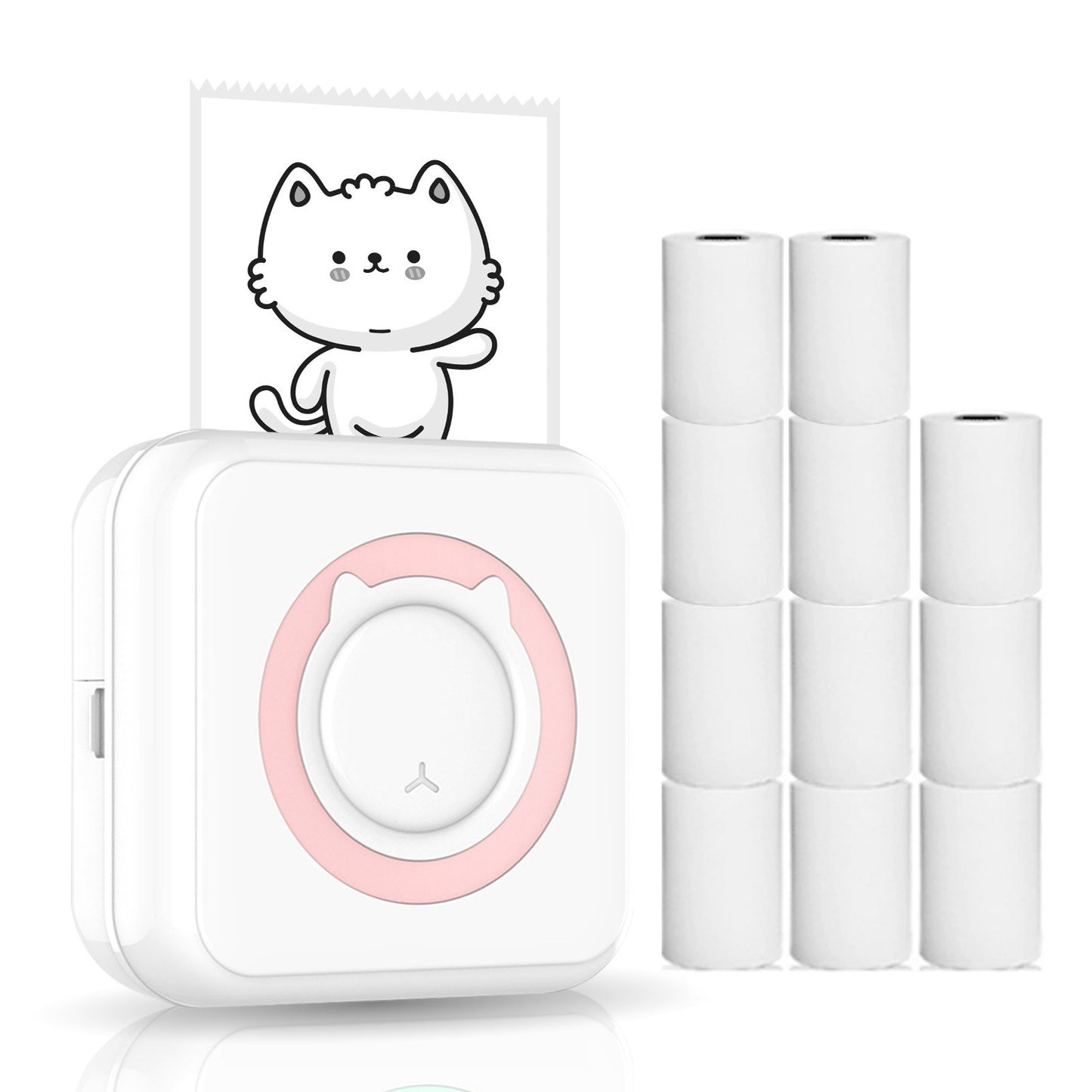 BT Connection Photo Printer Wireless Instant Mini Portable Multi-functional Printer with 11 Paper Rolls for iOS Android Smartphone