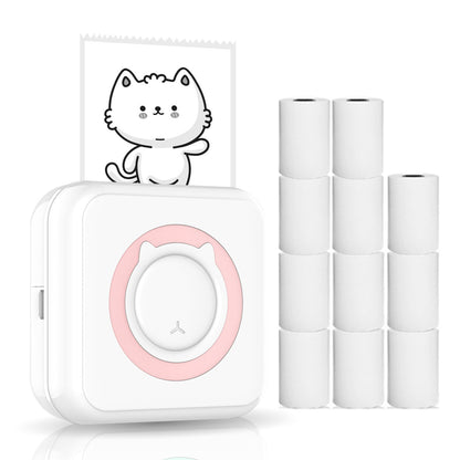 BT Connection Photo Printer Wireless Instant Mini Portable Multi-functional Printer with 11 Paper Rolls for iOS Android Smartphone