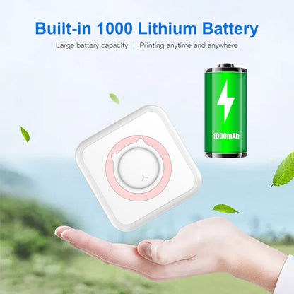 BT Connection Photo Printer Wireless Instant Mini Portable Multi-functional Printer with 11 Paper Rolls for iOS Android Smartphone