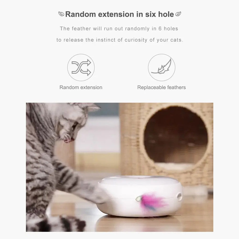 HOMERUN Smart Cat Toy Pet Toy Ambush Interactive Electronic Cat Toy with Rotating Feather/3 Playing Modes