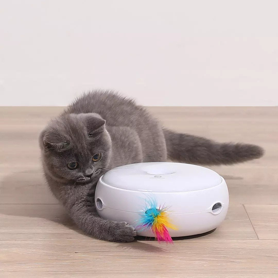 HOMERUN Smart Cat Toy Pet Toy Ambush Interactive Electronic Cat Toy with Rotating Feather/3 Playing Modes