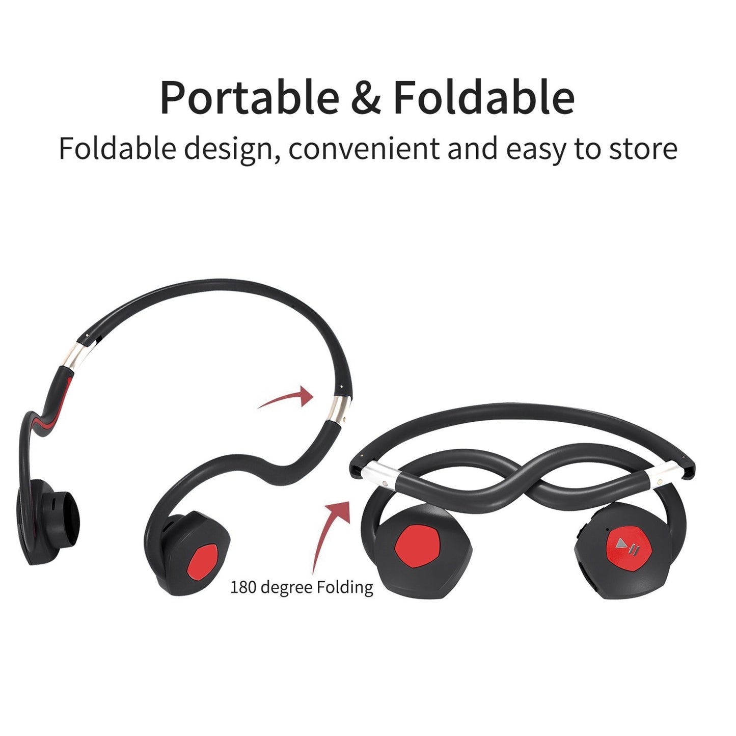 BONEIN BN702T BT4.0 Bone Conduction Headphone IP55 Waterproof Portable Foldable Wireless Headset Built-in 380mAh Battery