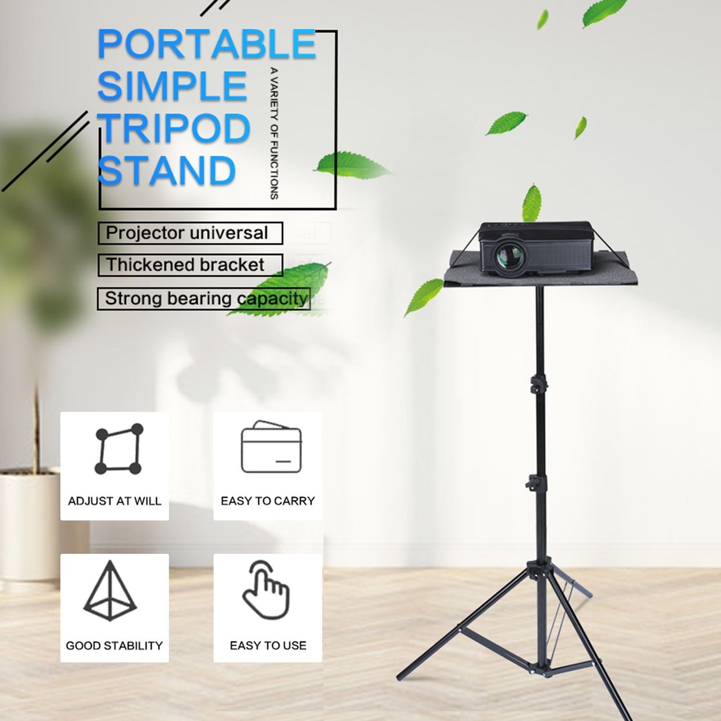 T160 Projector Tripod Stand Adjustable Laptop Floor Stand DJ Equipment Studio Stand Mount Holder