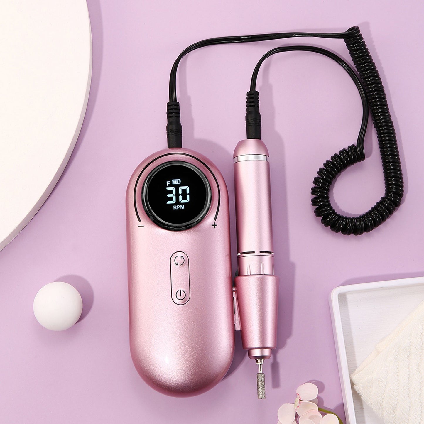 Electric Nail Drill Polish Kit 30000RPM Nail File Manicure Pedicure Tool with 6 Drill Bits Sanding Bands