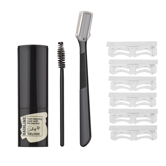 Eyebrow Hairline Stamp Kit Eyebrow Stencil Set with Eyebrow Brush Trimmer Brush Accessory