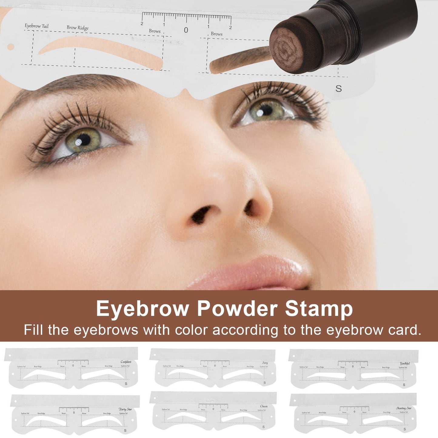 Eyebrow Hairline Stamp Kit Eyebrow Stencil Set with Eyebrow Brush Trimmer Brush Accessory