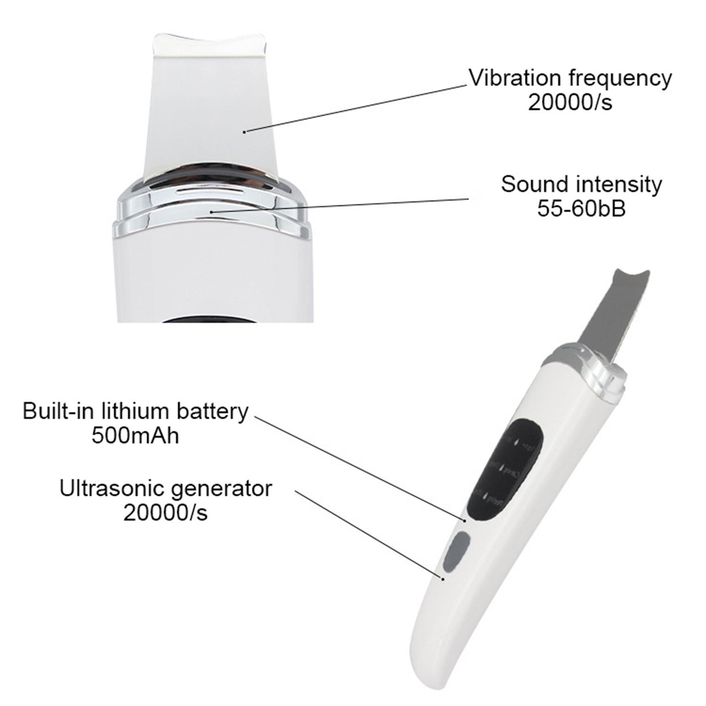 Skin Scrubber Electric Pore Cleanser Blackhead Remover Comedones Extractor Facial Skin Beauty Tool with Charging Cable