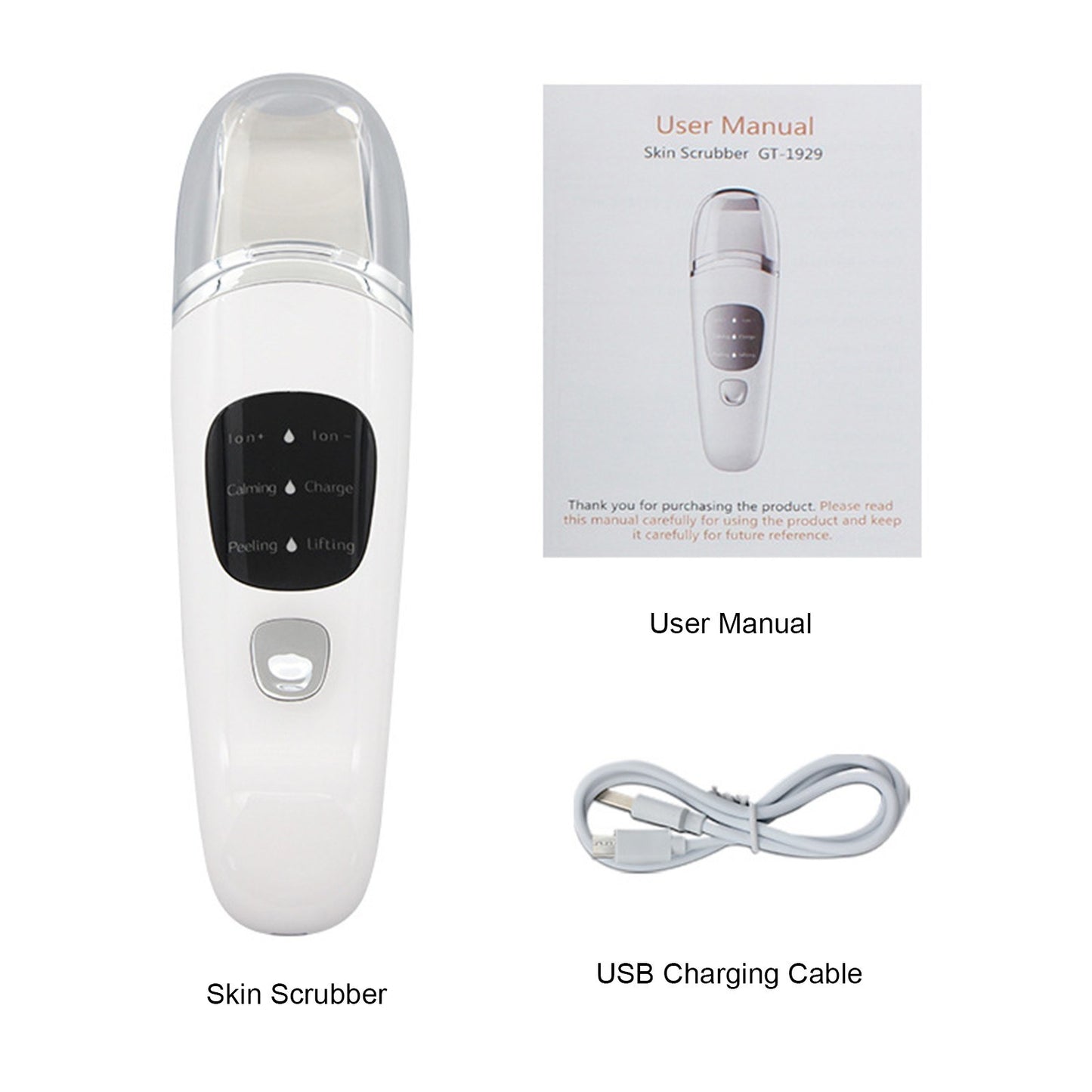 Skin Scrubber Electric Pore Cleanser Blackhead Remover Comedones Extractor Facial Skin Beauty Tool with Charging Cable