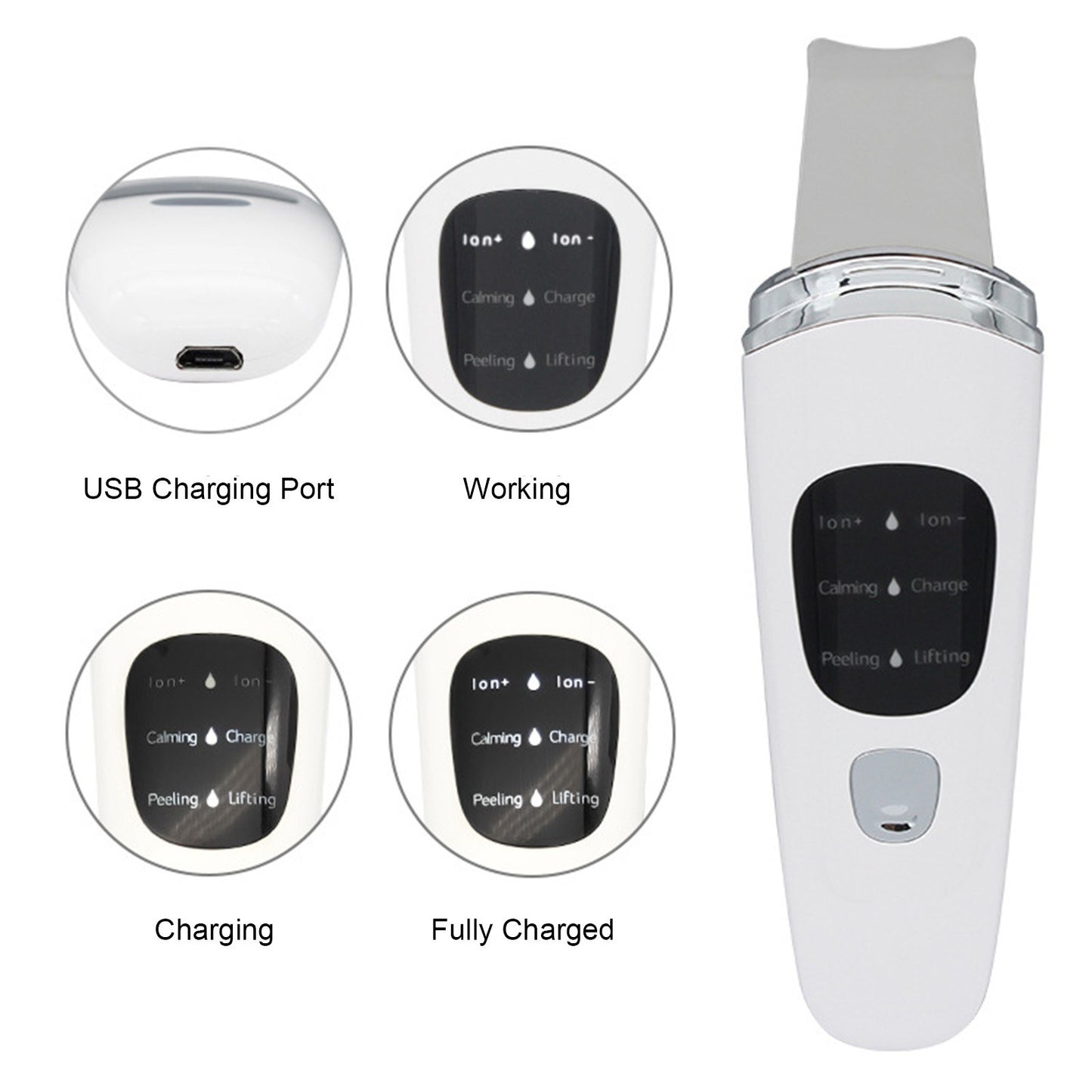 Skin Scrubber Electric Pore Cleanser Blackhead Remover Comedones Extractor Facial Skin Beauty Tool with Charging Cable