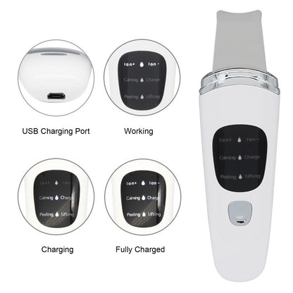 Skin Scrubber Electric Pore Cleanser Blackhead Remover Comedones Extractor Facial Skin Beauty Tool with Charging Cable