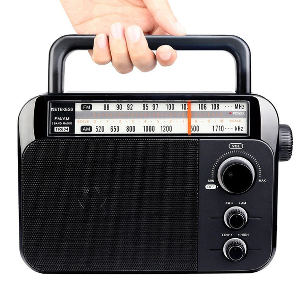 RETEKESS TR604 AM / FM Radio for the Elderly Portable Handle Design Two Band Radio Battery &amp; AC Powered