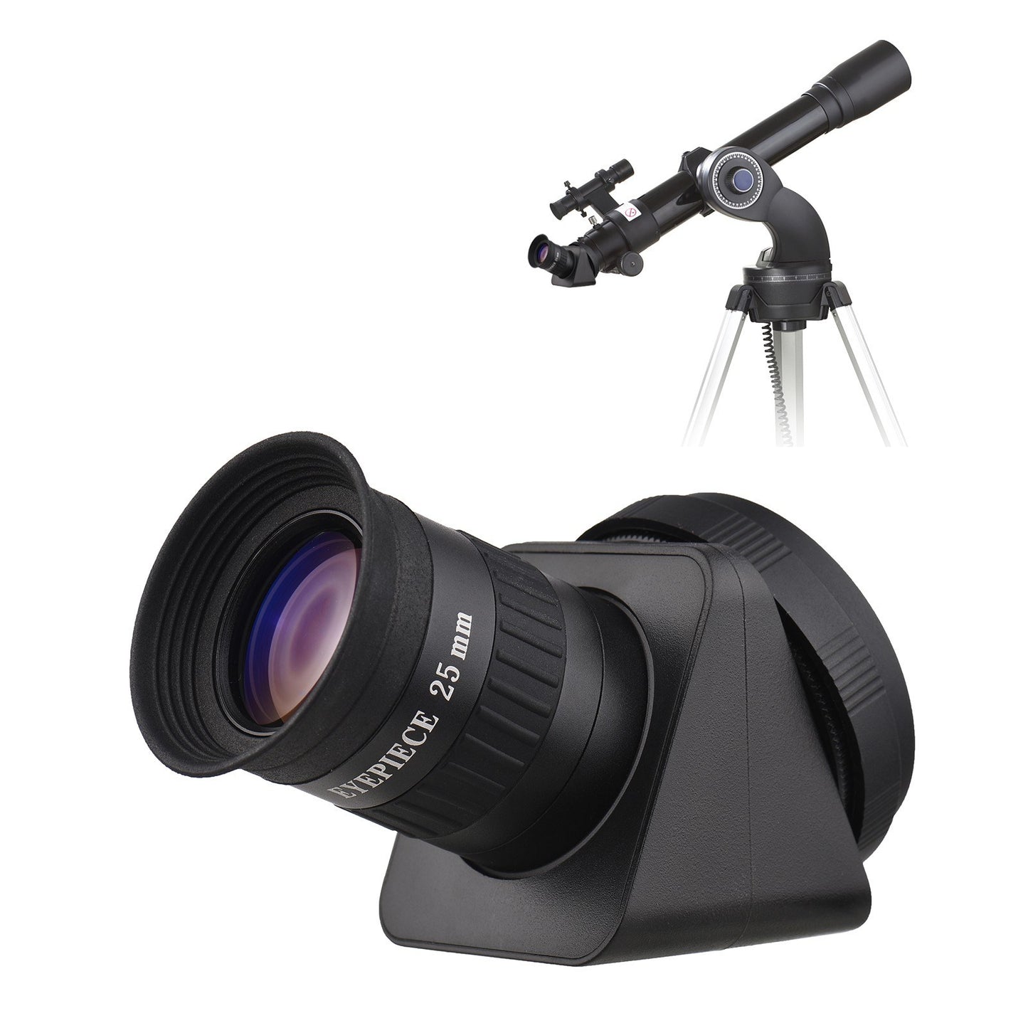 25mm Eyepiece with 90-Degree Diagonal Mirror for T-mount Telephoto Lens Refractor Astronomical Telescope
