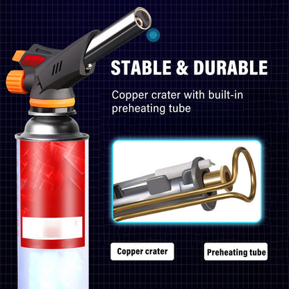 Butane Torch Kitchen Torch Lighter Adjustable Flame No Leaking Reversible Culinary Torch For Cooking Baking Barbecue