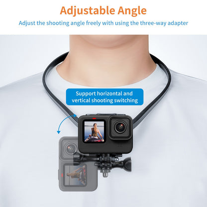 TELESIN GP-HNB-U1 Sports Camera Phone Selfie Neck Holder Mount with Phone Clamp