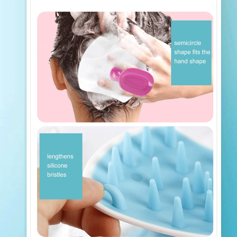 Silicone Shampoo Brush Scalp Massager Hair Scrubber Washing Brush Exfoliator Brush for Dandruff All Hair Types