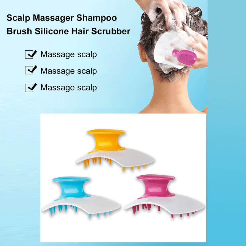 Silicone Shampoo Brush Scalp Massager Hair Scrubber Washing Brush Exfoliator Brush for Dandruff All Hair Types