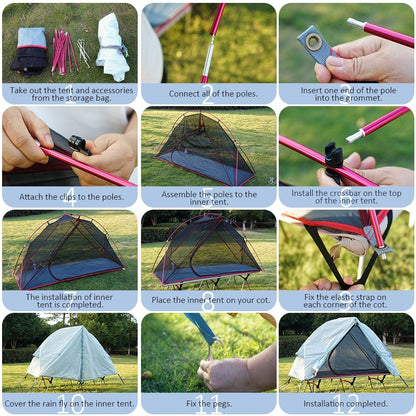 1 Person Tent Waterproof Oxford Cloth Tent Cot Set Outdoor Camping Traveling
