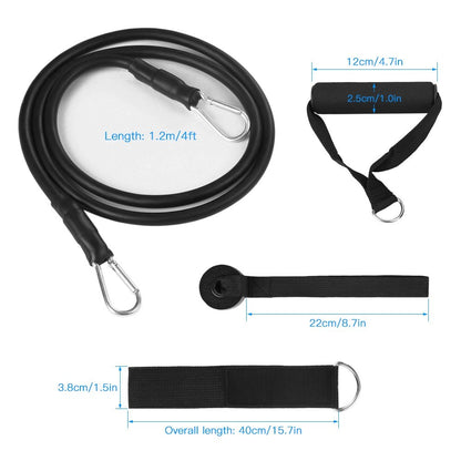 11Pcs/Set Resistance Bands Set Workout Fitness Exercise Tube Bands Ankle Straps Kit for Home Gym Travel