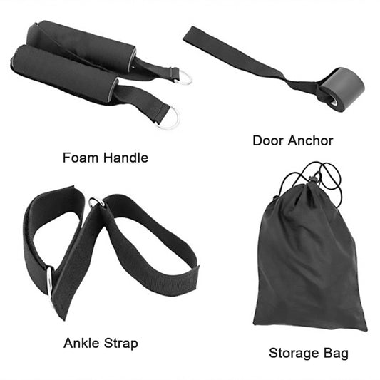 11 PCS Resistance Tube Bands Booty Bands Set Handles Ankle Strap Door Anchor Exercise Home Gym Equipment