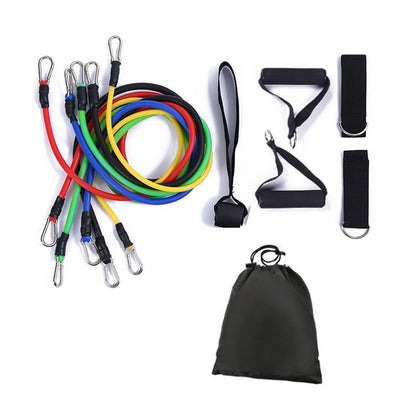 11 PCS Resistance Tube Bands Booty Bands Set Handles Ankle Strap Door Anchor Exercise Home Gym Equipment