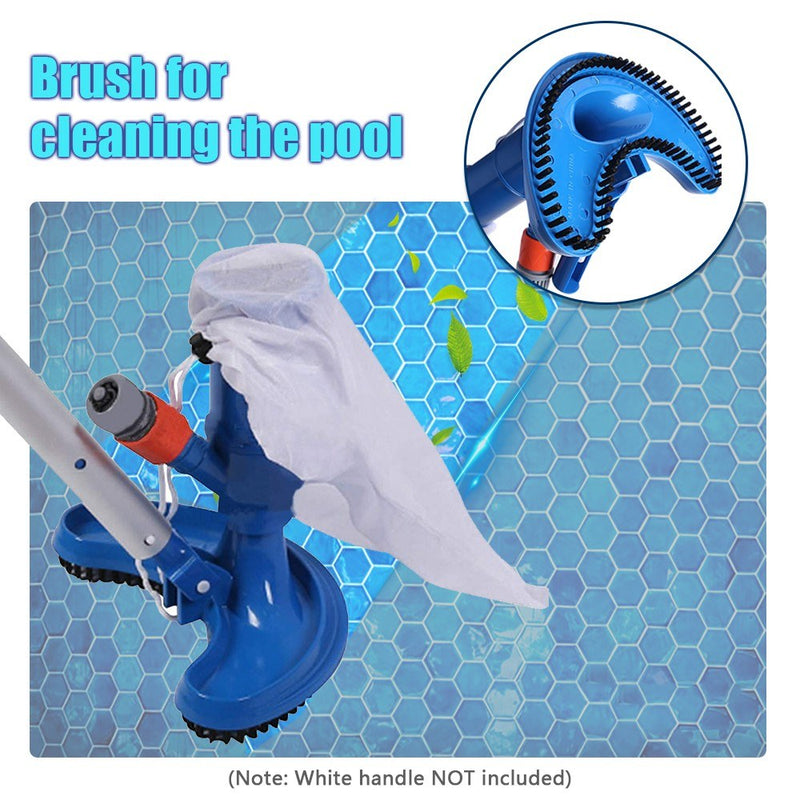 Swimming Pool Vacuum Cleaner Head Brush Durable PP Pool Cleaning Tool with Mesh Bag Suction Cleaning Brush for Small Pools Pond Fountain Spa (US Connector)