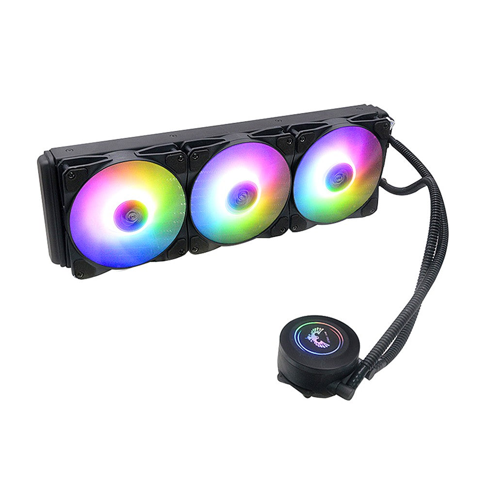120 AIO RGB CPU Liquid Cooler Copper Pump Head Dense Aluminium Fins High-Performance Cooling System with PMW Fan Radiator Fan
