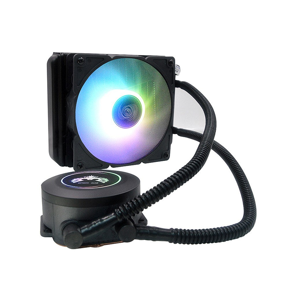 120 AIO RGB CPU Liquid Cooler Copper Pump Head Dense Aluminium Fins High-Performance Cooling System with PMW Fan Radiator Fan