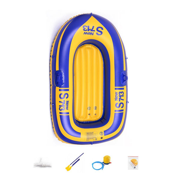 PVC Inflatable Boat Kayak 1-2 Person Inflatable Swimming Pool Float Watersports Party Lounge Raft with 2 Paddle Oars for