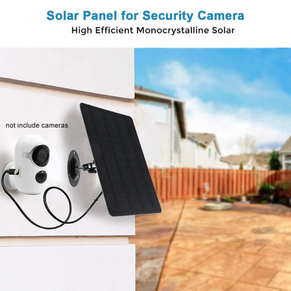 10W 5V Micro USB Solar Panel 2000mAh Energy-saving 360-degree Rotation IP67 Waterproof Wall Mounted Monocrystal Silicon Solar Plate for USB Camera