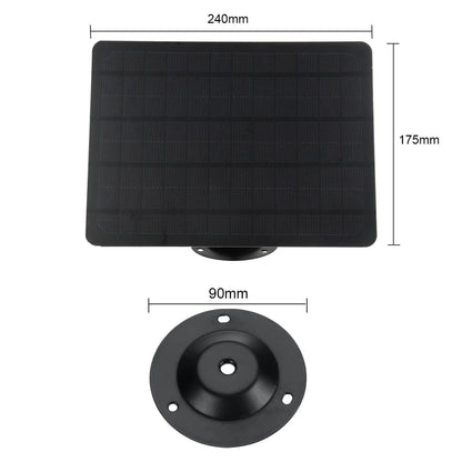 10W 5V Micro USB Solar Panel 2000mAh Energy-saving 360-degree Rotation IP67 Waterproof Wall Mounted Monocrystal Silicon Solar Plate for USB Camera