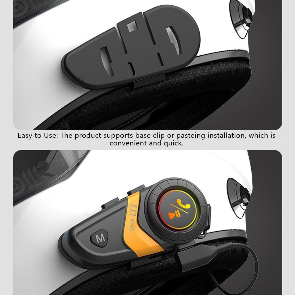 Motorcycle Helmet BT5.0 Headset Wireless Riding Intercom Kit Noise Reduction Headphone Microphone Set