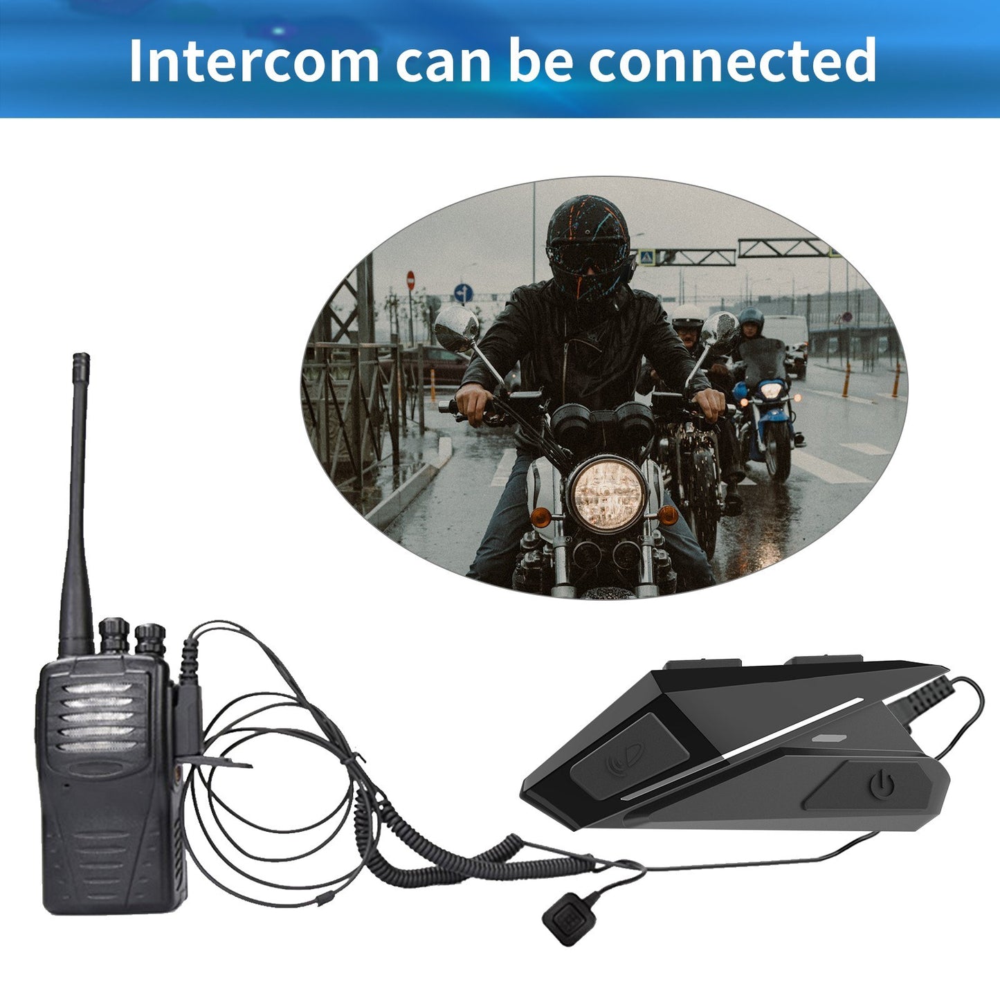 Motorcycle Helmet Headset BT5.0 Wireless Headphones IP67 Water Resistant Dust-proof Music Earphone Support FM Radio with Mic
