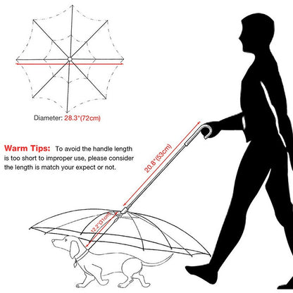 Pet Umbrella Transparent Folding Dog Umbrella with Leash Rainproof Snowproof Pet Dog Supply