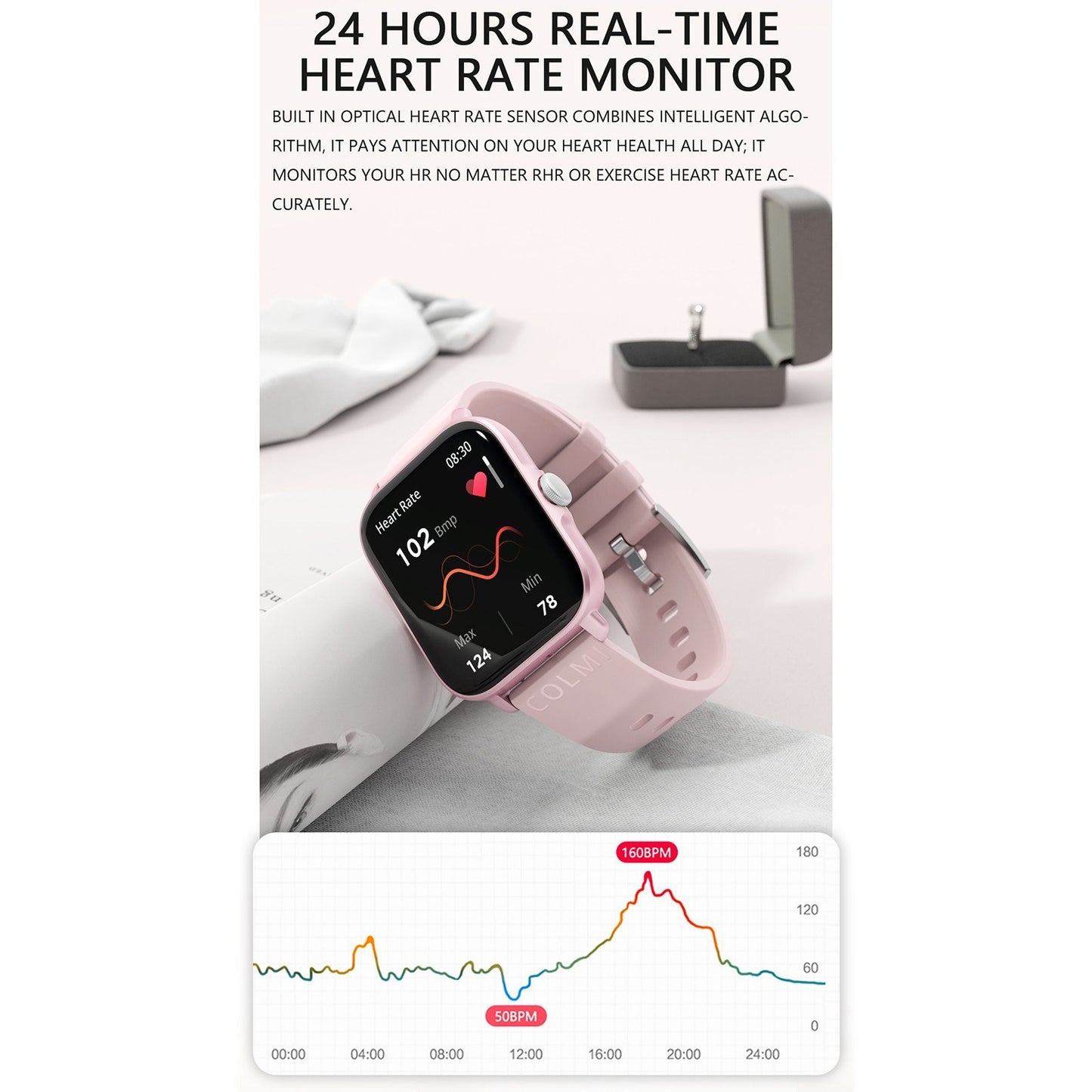 COLMI P28 Plus Fitness Tracker Smart Bracelet 1.69" TFT Full-touch Screen Pedometer BT Call Health Monitor Wristband Smart Watch for Android iOS