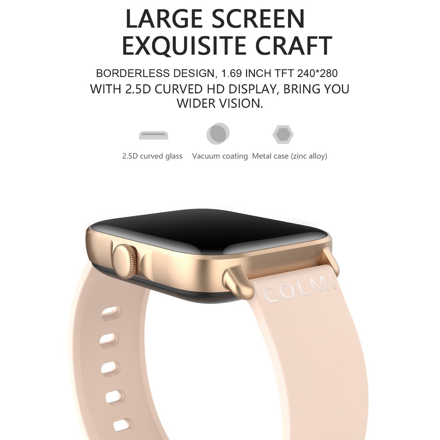 COLMI P28 Plus Fitness Tracker Smart Bracelet 1.69" TFT Full-touch Screen Pedometer BT Call Health Monitor Wristband Smart Watch for Android iOS