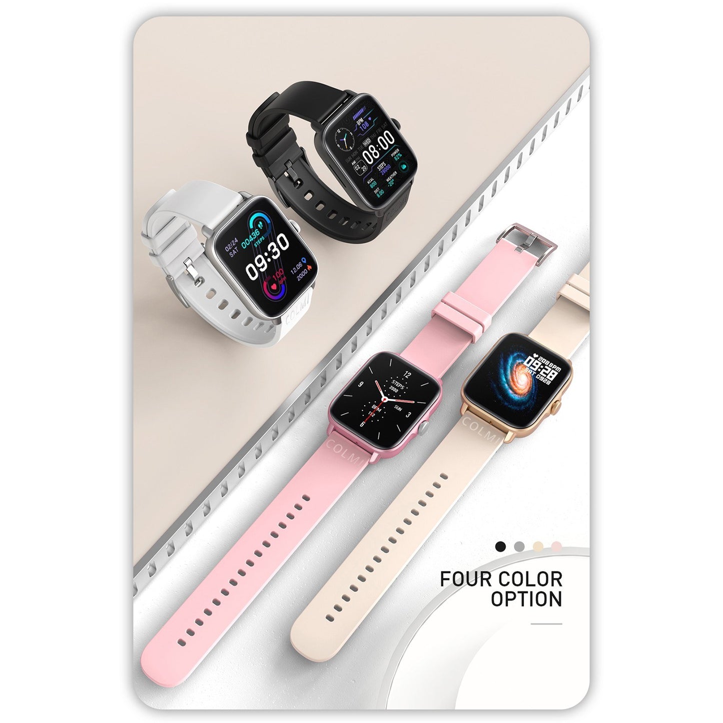 COLMI P28 Plus Fitness Tracker Smart Bracelet 1.69" TFT Full-touch Screen Pedometer BT Call Health Monitor Wristband Smart Watch for Android iOS