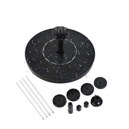 1.5W Solar Fountain Pump Anti-collision Bar Free Standing Water Pump Floating Fountain with 6 Nozzles Filter