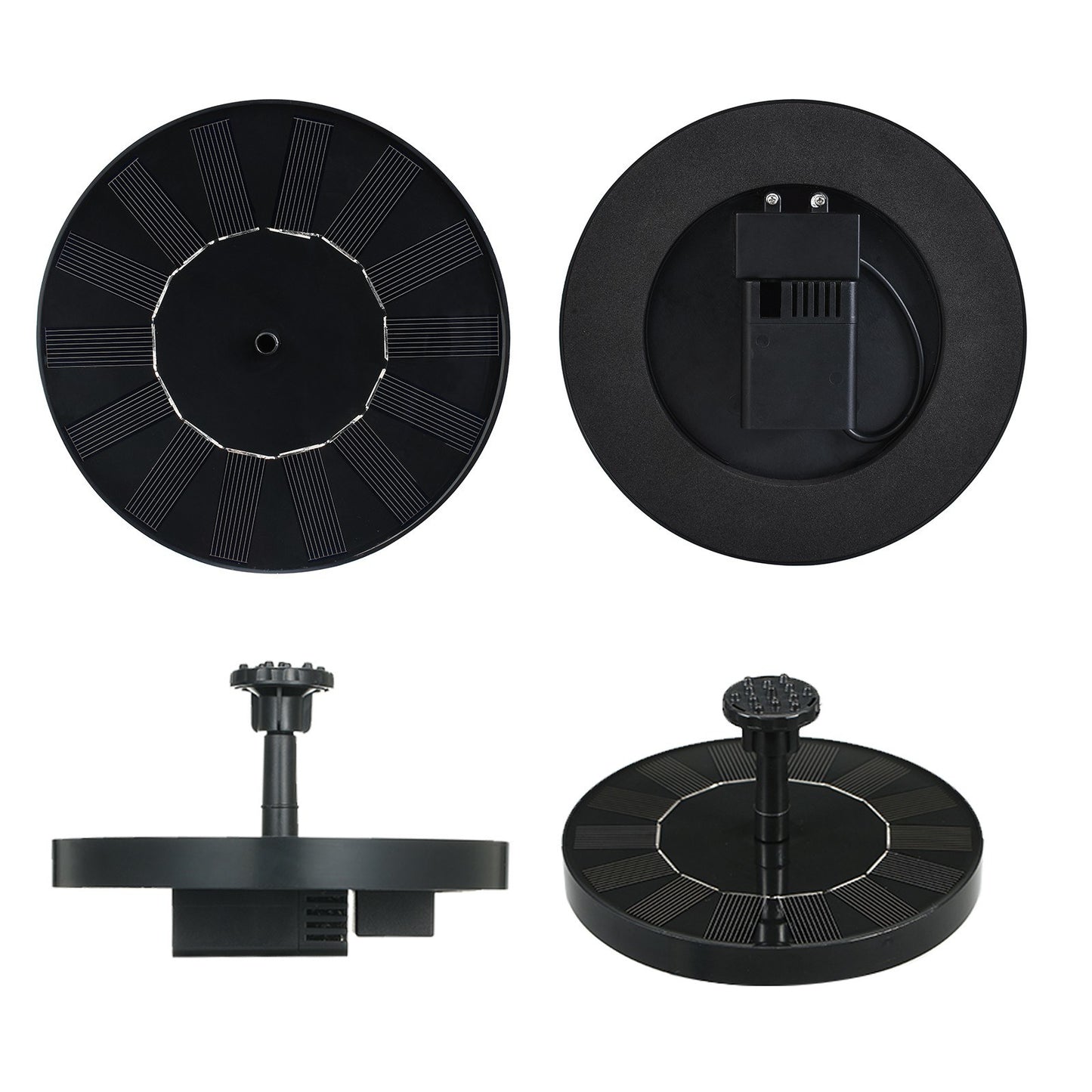 1.5W Solar Fountain Pump Anti-collision Bar Free Standing Water Pump Floating Fountain with 6 Nozzles Filter