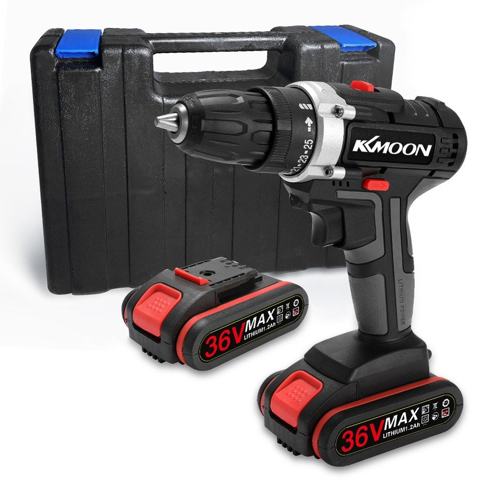 EU Plug 36V Multi-functional Electric Cordless Drill High-power Lithium Battery Wireless Rechargeable Hand Drills Brush Motor Home DIY Electric Power Tools