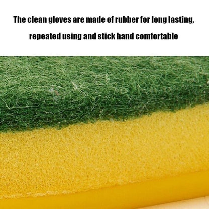 1 Pair Household Cleaning Gloves Home Kitchen Dishwashing Sponge Fingers Rubber Cleaning Gloves