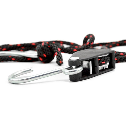 2Pcs 3.0m Kayak Tie Down Straps Canoe Bow and Stern Heavy Duty Cargo Ratchet Pulley Rope Hanger Working Load Up to 299.8lbs