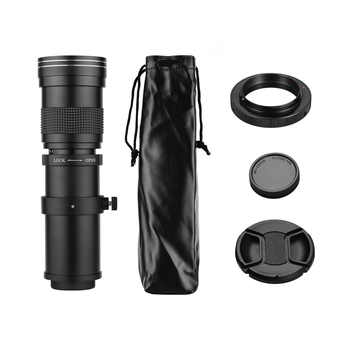 Camera MF Telephoto Zoom Lens Universal 1/4 Thread Replacement for Nikon AI-mount D50 D90 D5100 D7000 D3 D5100 D3100 D3000 D60 Cameras