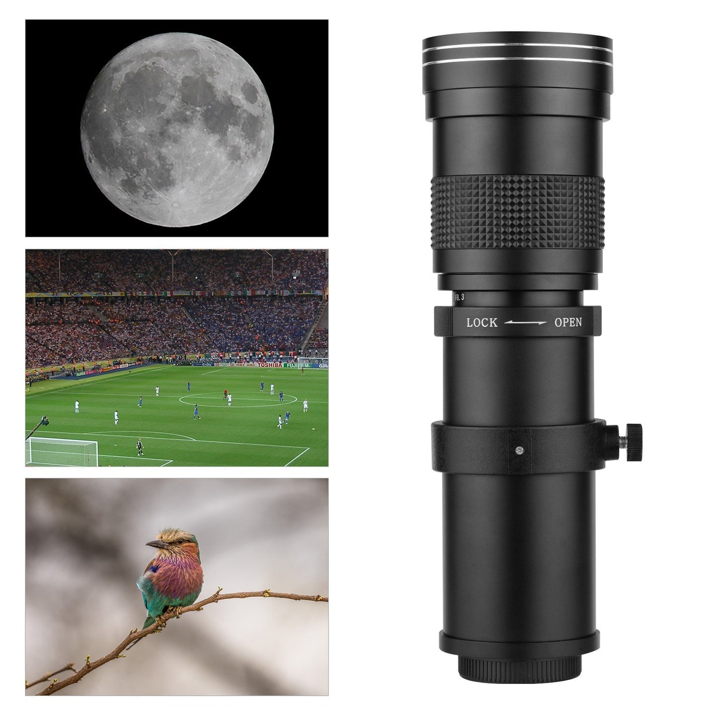 Camera MF Telephoto Zoom Lens Universal 1/4 Thread Replacement for Nikon AI-mount D50 D90 D5100 D7000 D3 D5100 D3100 D3000 D60 Cameras