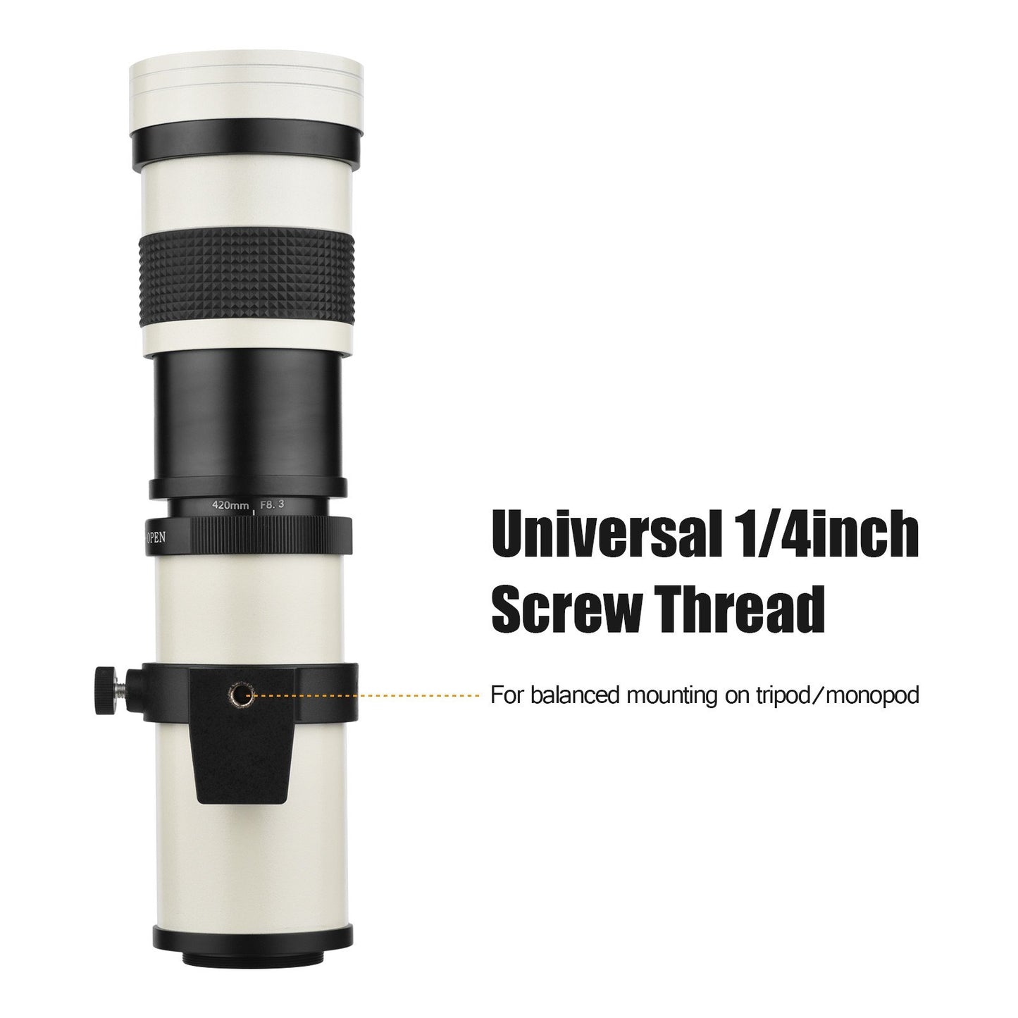 Camera MF Telephoto Zoom Lens Universal 1/4 Thread Replacement for Nikon AI-mount D50 D90 D5100 D7000 D3 D5100 D3100 D3000 D60 Cameras