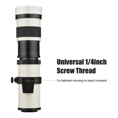 Camera MF Telephoto Zoom Lens Universal 1/4 Thread Replacement for Nikon AI-mount D50 D90 D5100 D7000 D3 D5100 D3100 D3000 D60 Cameras