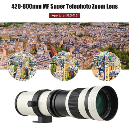 Camera MF Telephoto Zoom Lens Universal 1/4 Thread Replacement for Nikon AI-mount D50 D90 D5100 D7000 D3 D5100 D3100 D3000 D60 Cameras